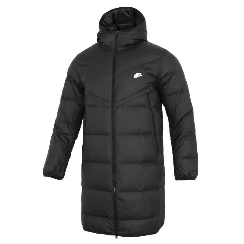 男子运动休闲中长款连帽羽绒服