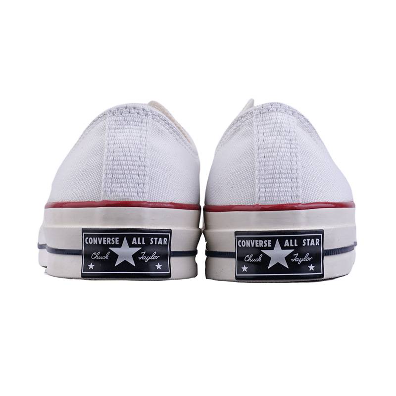 1970s男女同款复古白色低帮休闲运动帆布鞋