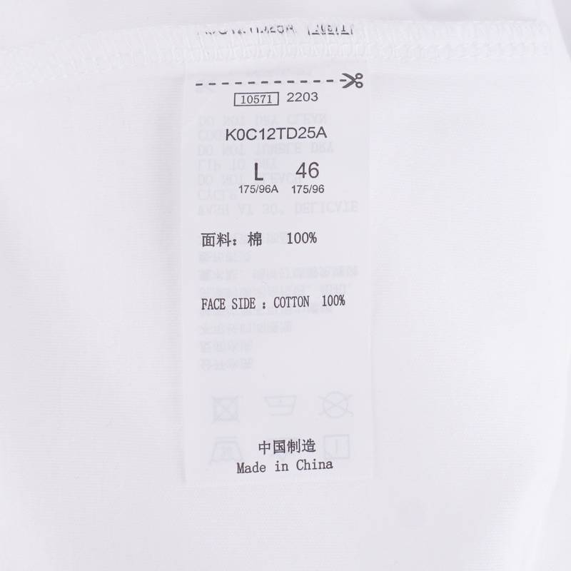 男子圆领短袖T恤K0C12TD25A-001
