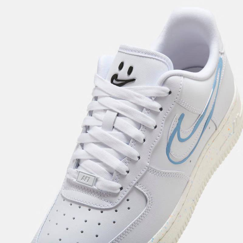 女鞋Air Force 1 AF1白蓝色笑脸空军一号运动休闲板鞋