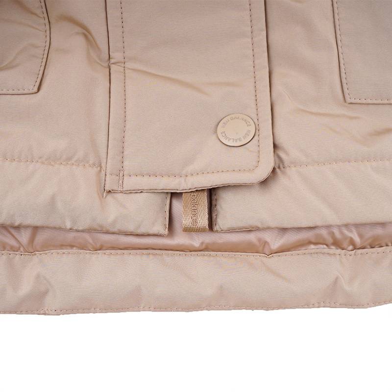 女款连帽毛领中长款外套