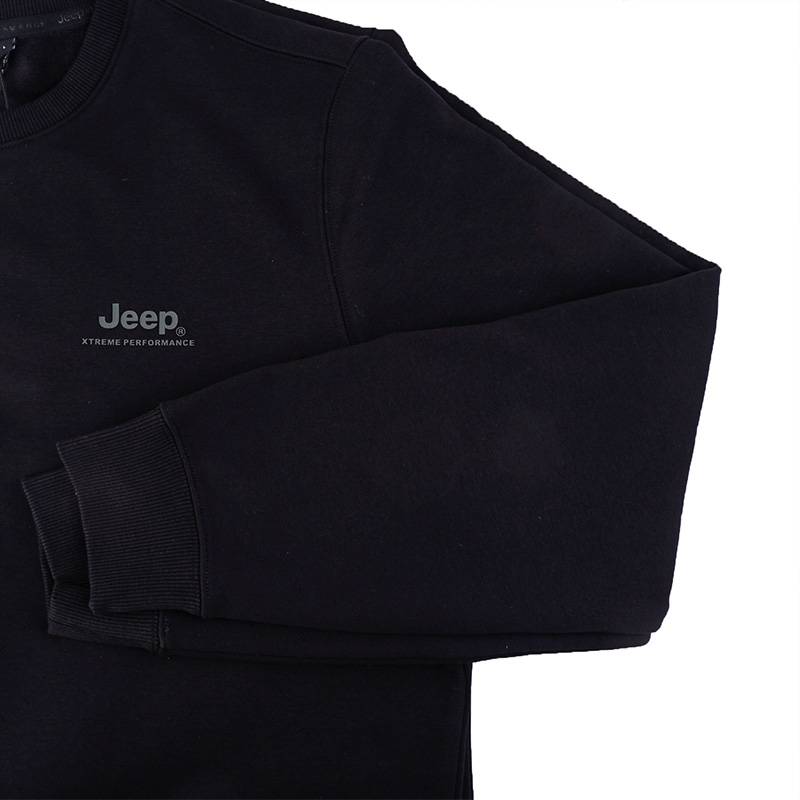 男子圆领加绒卫衣