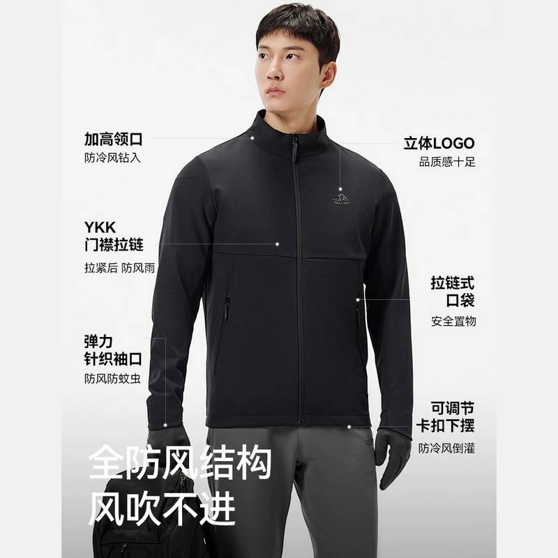 户外骑行风衣男款立领夹克防风加绒保暖耐磨外套