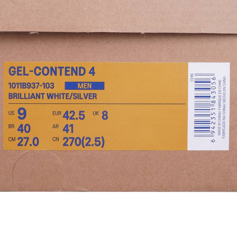 男款Gel-Contend 4 轻便舒适防滑耐磨低帮跑步鞋