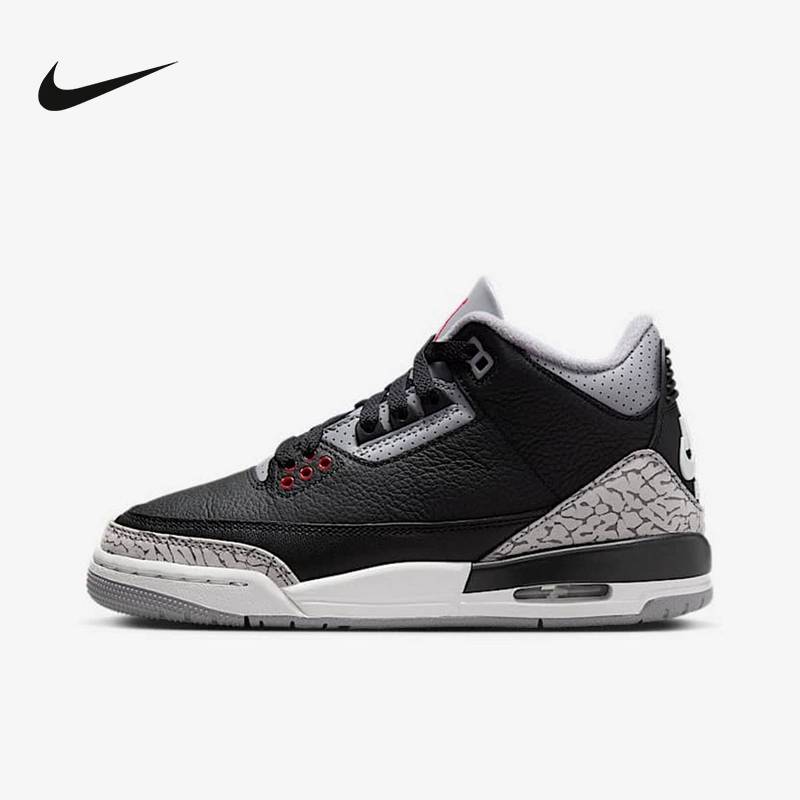 AJ3黑白爆裂纹复刻 大童运动童鞋复古篮球鞋DM0967-010