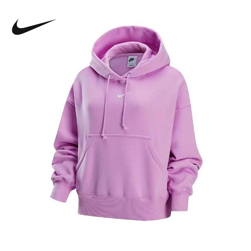 女子加绒保暖纯色百搭连帽卫衣套头衫DQ5859-632