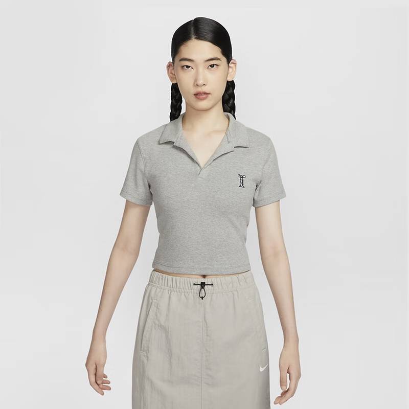 女士百搭简约翻领圆领休闲运动短袖