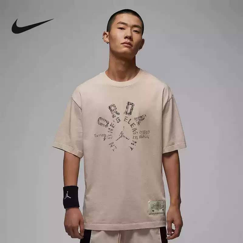 男款JORDAN图案印花宽松休闲运动T恤HV1257-140