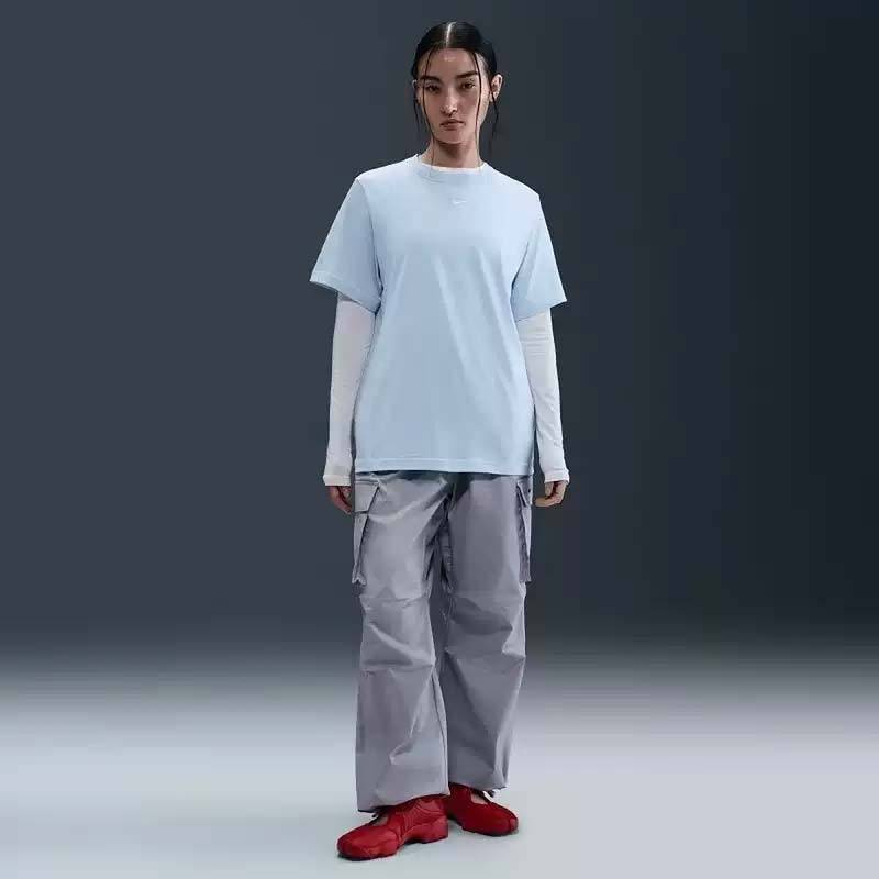 女宽松休闲刺绣LOGO小标棉质圆领T恤