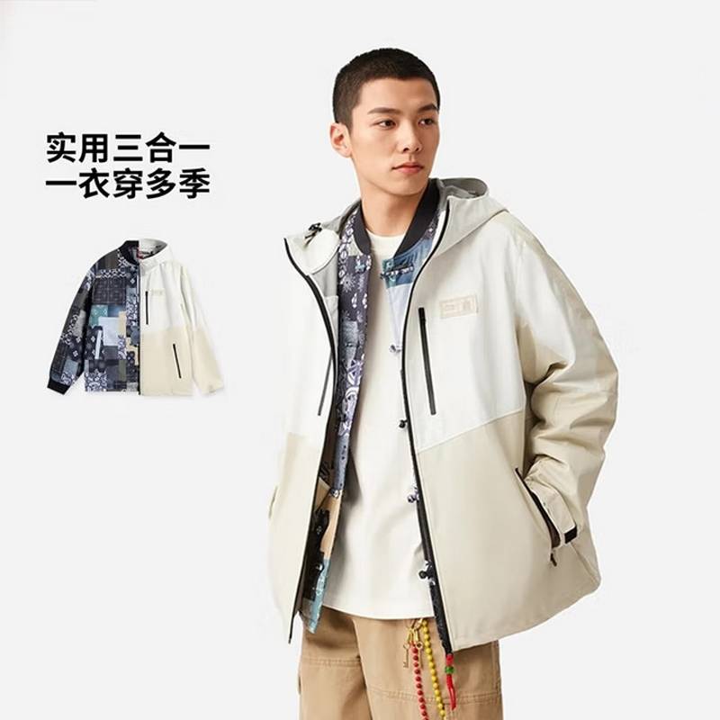 中国文化系列故宫联名男子宽松三合一运动风衣AWBV027-3