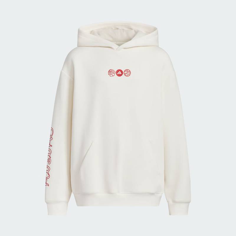 男女童JK KN HOODY 新年中国红运动连帽卫衣套头衫
