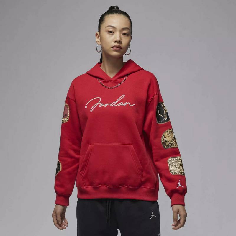 Jordan女子上衣运动印花连帽加绒卫衣套头衫HJ0203-687