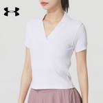 女子经典时尚V领罗纹运动Polo衫商务休闲高尔夫训练短袖T恤