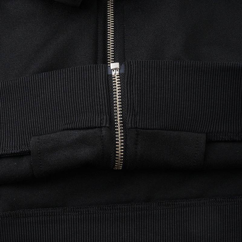 美式复古男女运动针织立领上衣