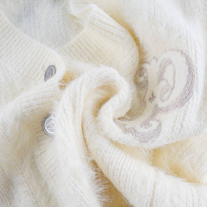 女子 VINTAGE 字母刺绣设计开襟毛衫毛衣1911981-232