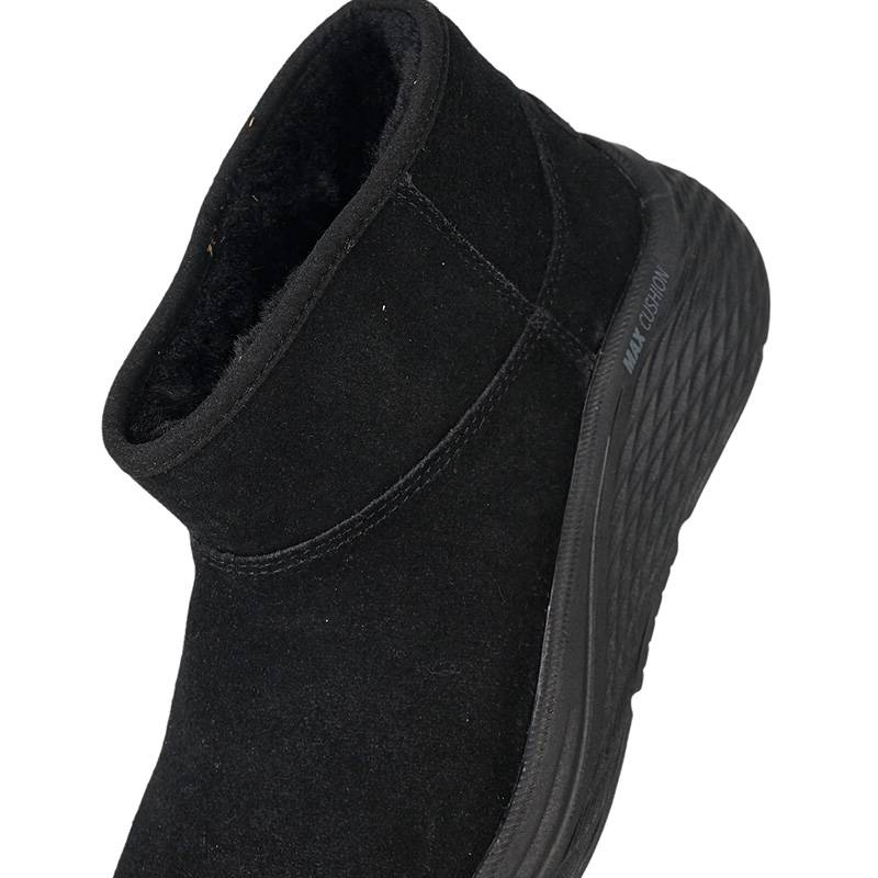 女士秋冬保暖舒适防滑一脚蹬中帮厚底雪地靴144349-BBK