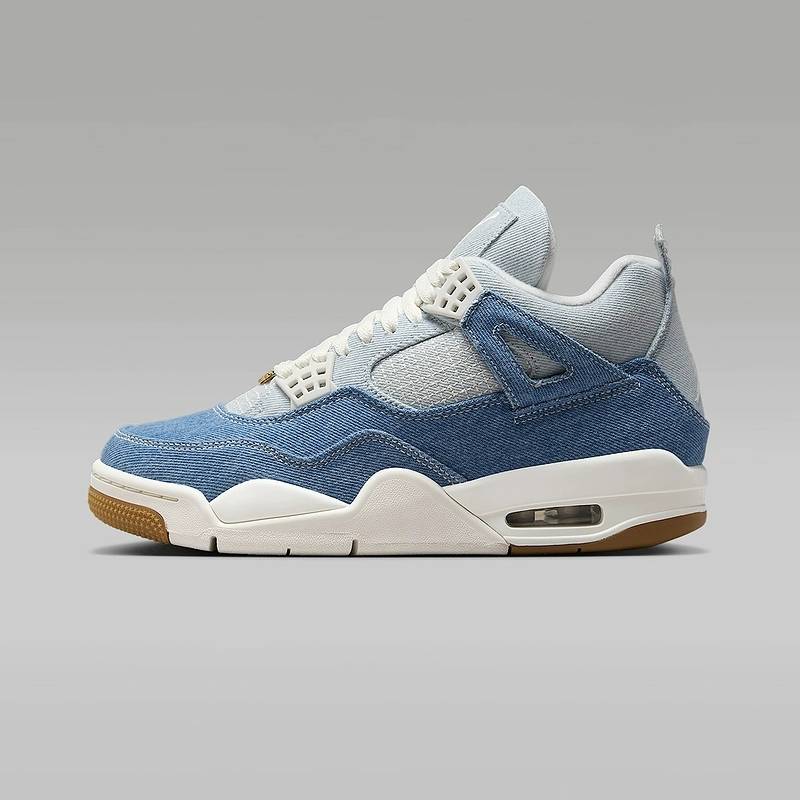 女鞋AJ4复刻混搭牛仔布运动鞋复古篮球鞋IB6716-100