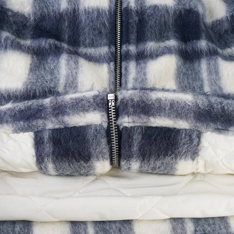 男女同款羊毛格子外套棉服1010539-179