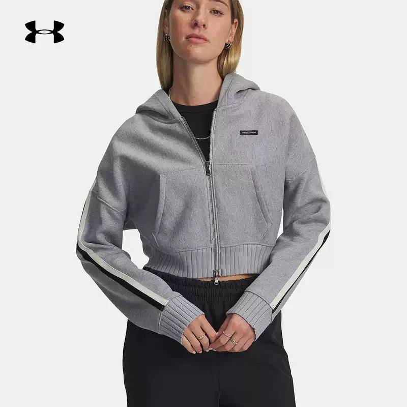 女子短款训练透气休闲运动连帽卫衣6005110-011