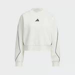 女子三条纹运动休闲宽松短款套头衫卫衣KB7601