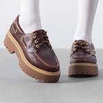 女子透气厚底增高休闲鞋商务通勤复古耐磨防滑船鞋A2QDMD57