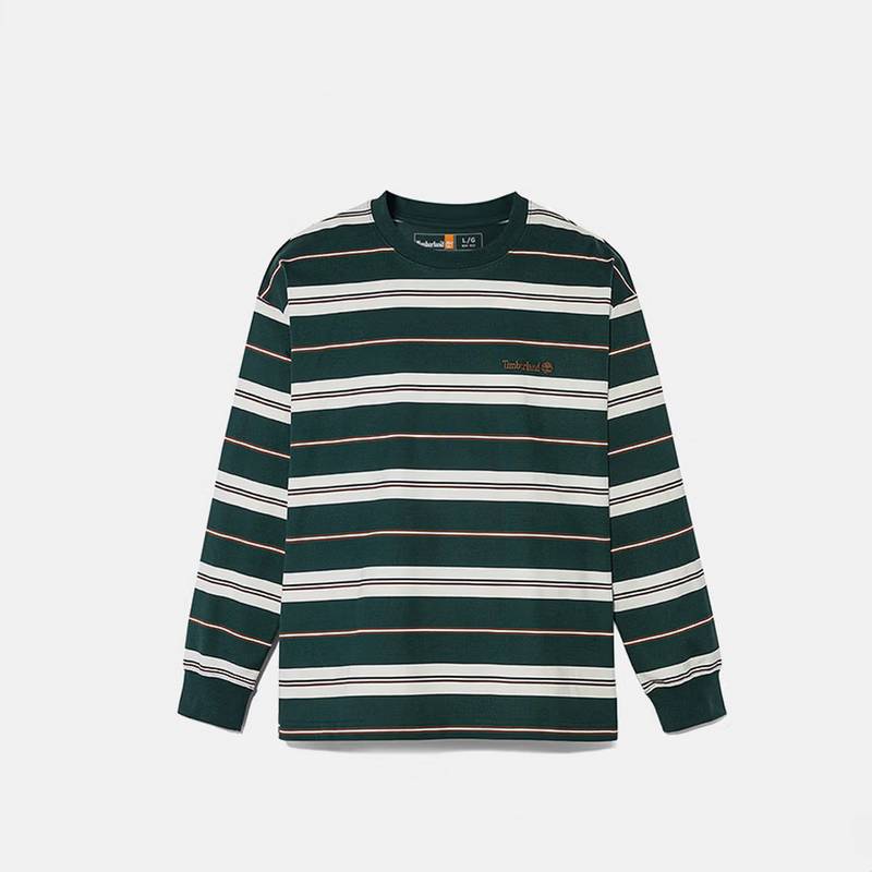 男子舒适宽松套头衬衫衫加厚条纹长袖T恤A5RSM317