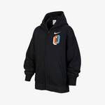 大童全长拉链开襟加绒连帽衫