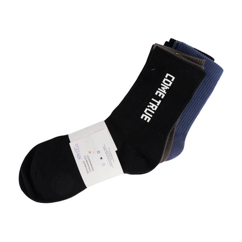 男子高筒袜三双装（颜色随机）