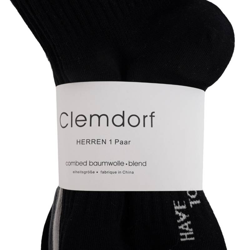 男子字母印花中筒袜三双装（颜色随机）