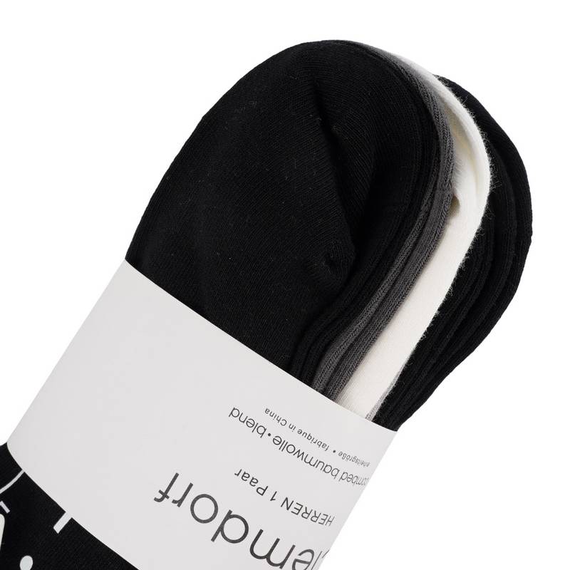 男子字母印花中筒袜三双装（颜色随机）