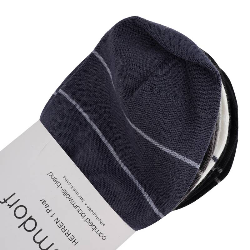 男子条纹休闲中筒袜三双装（颜色随机）