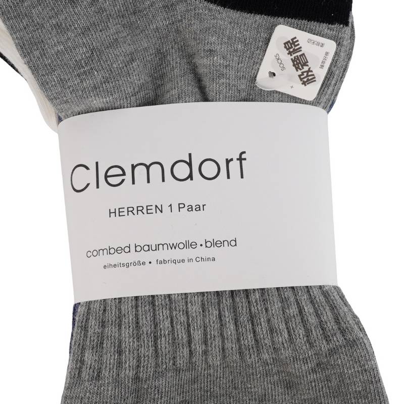 男子运动休闲中筒袜三双装（颜色随机）