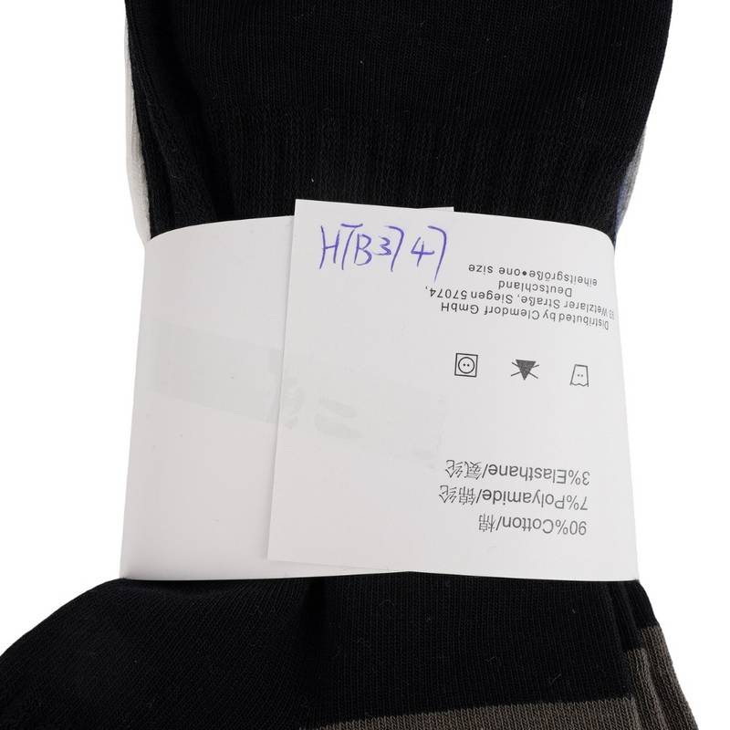 男子运动休闲中筒袜三双装（颜色随机）