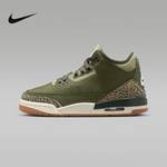 女鞋大童鞋AIR JORDAN 3 AJ3橄榄绿高帮复古篮球鞋