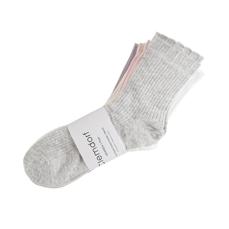 女子长筒休闲运动袜3双装（下单请备注颜色：白粉灰、灰黄紫）