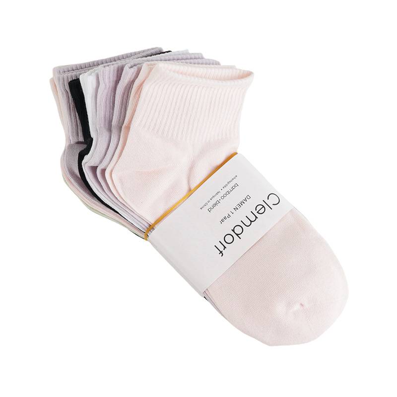 女子休闲运动低帮袜4双装（下单请备注颜色：黑白黄绿、紫粉黄绿、黑白紫粉）