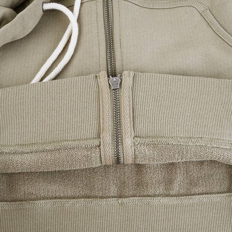 男款纯棉运动休闲针织连帽外套