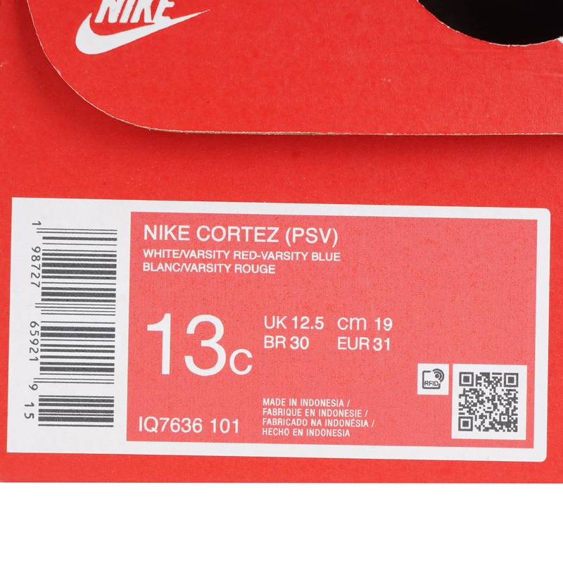 儿童鞋CORTEZ运动鞋复古跑步鞋轻便板鞋小白鞋IQ7636-101