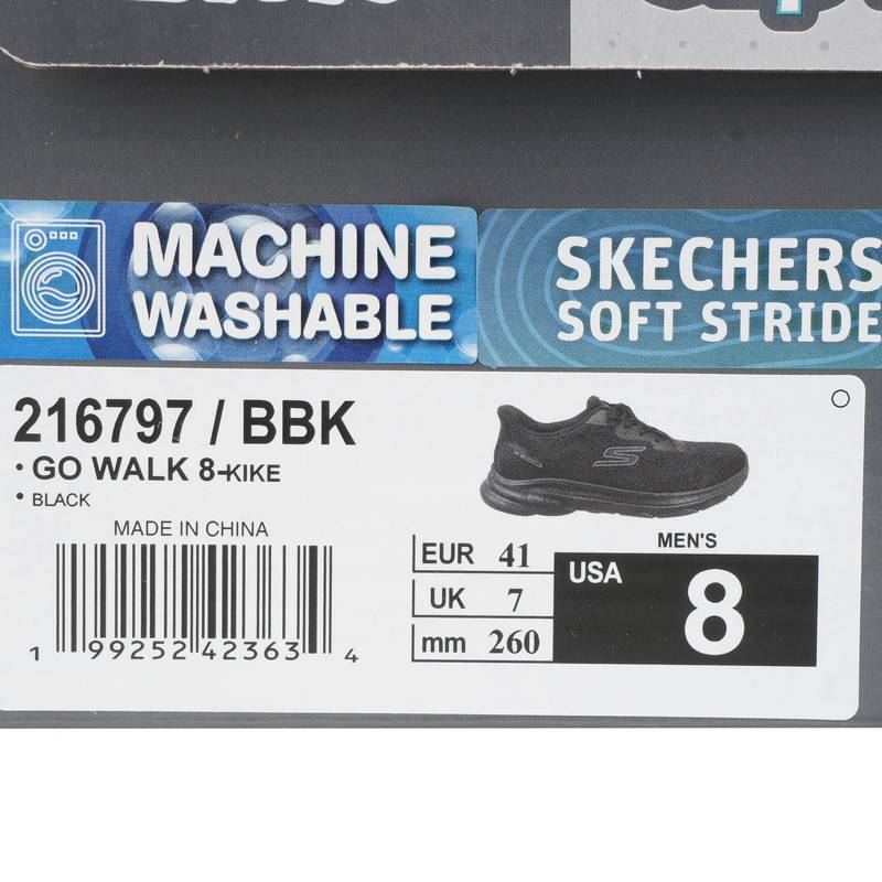 男鞋GO WALK 8黑武士闪穿休闲健步鞋216797-BBK