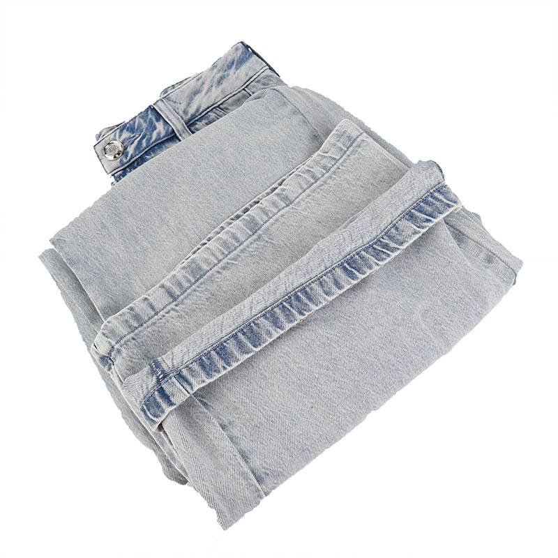 日常百搭宽松休闲女款牛仔长裤1911954-397