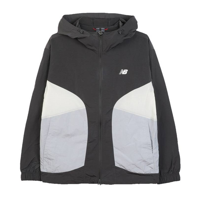 男装夹克运动休闲风衣拼色连帽梭织外套NAF23171-DKG