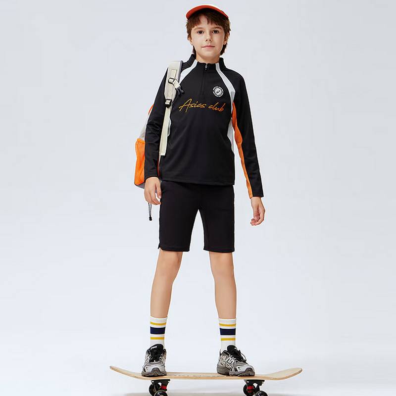 儿童半高领长袖撞色复古速干T恤331261002405-9000