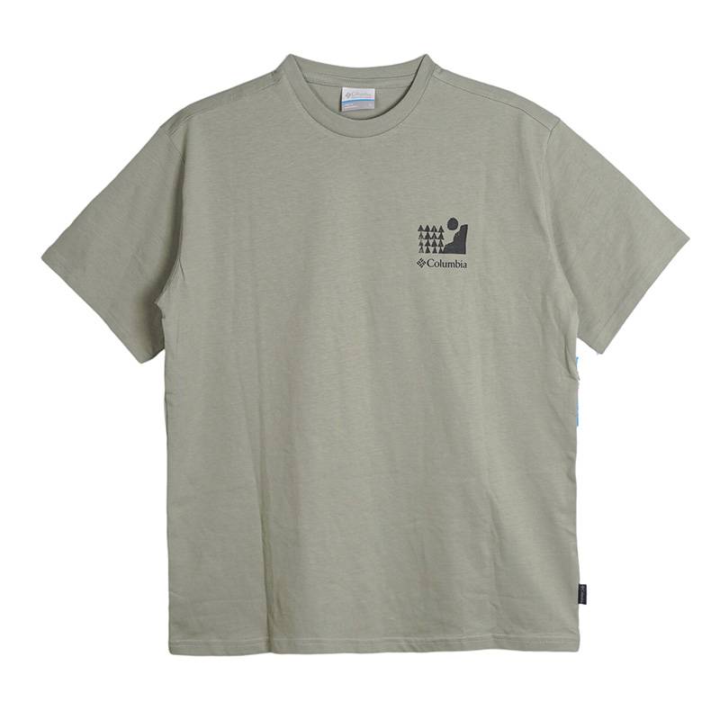 哥伦比亚2025春夏新款Columbia男户外圆领半袖纯棉短袖T恤AE5592348