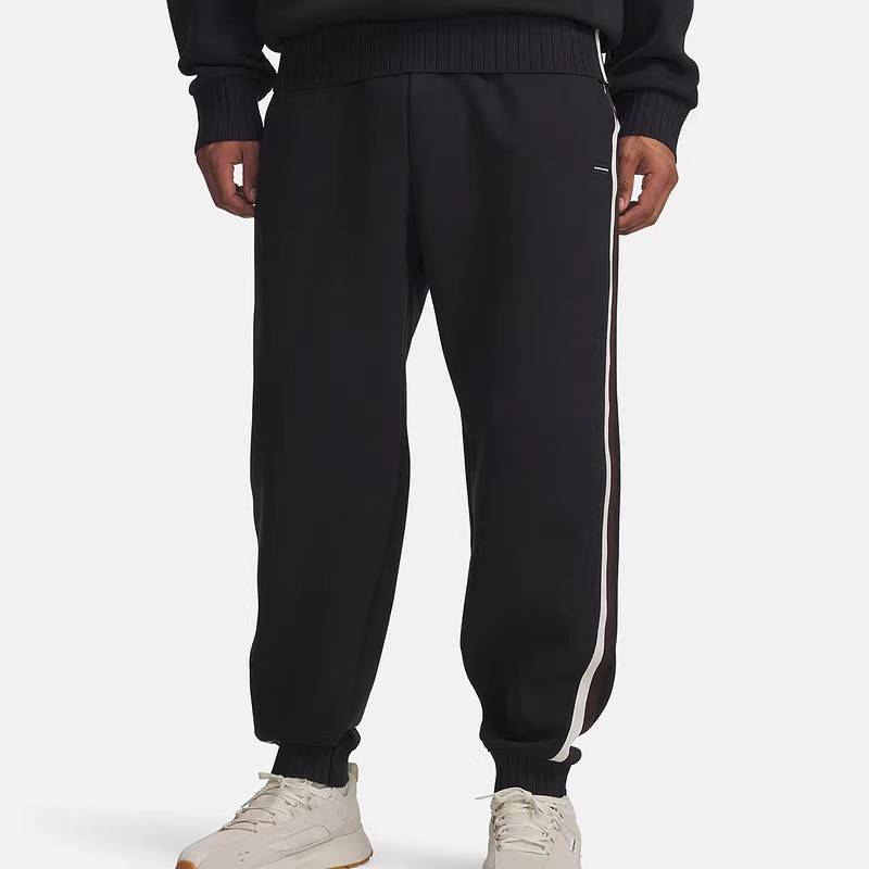 男子宽松休闲运动针织黑色束脚长裤6005696-001