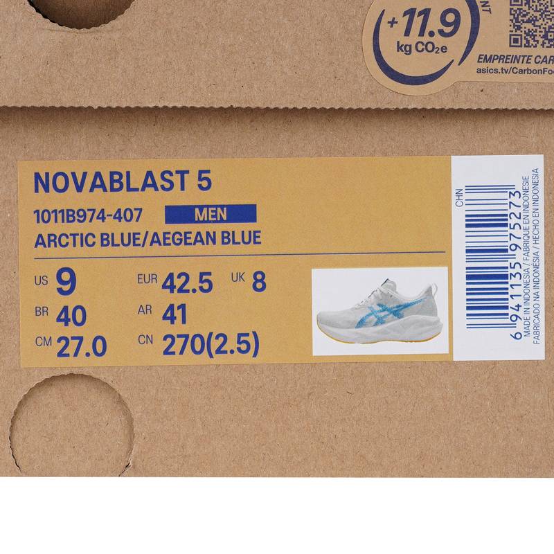 ASICS亚瑟士NOVABLAST 5男跑鞋万金油跑步鞋无板软弹1011B974-407