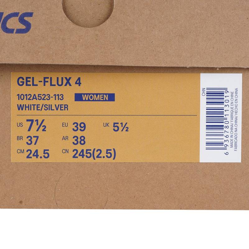 ASICS亚瑟士跑鞋女GEL-FLUX 4回弹缓震透气运动鞋1012A523-113