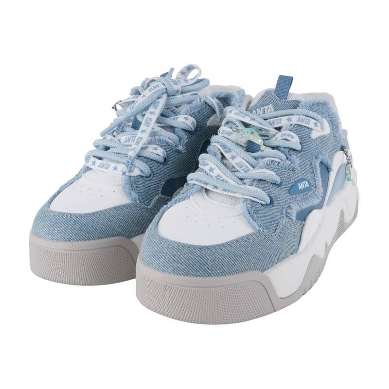 安踏小海星丨板鞋女2026春季新款运动鞋复古增高休闲鞋 122618036-1