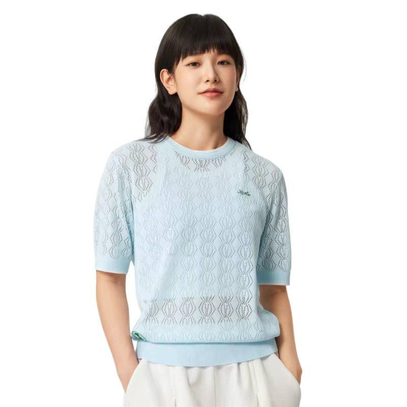 女子迪士尼联名冰感透气短袖编织衫AMBV070-1