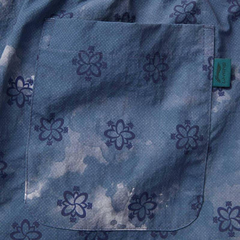 男子时尚潮流印花宽松透气休闲梭织短裤AKSV575-2