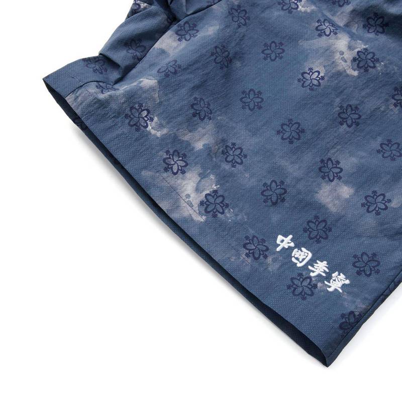 男子时尚潮流印花宽松透气休闲梭织短裤AKSV575-2